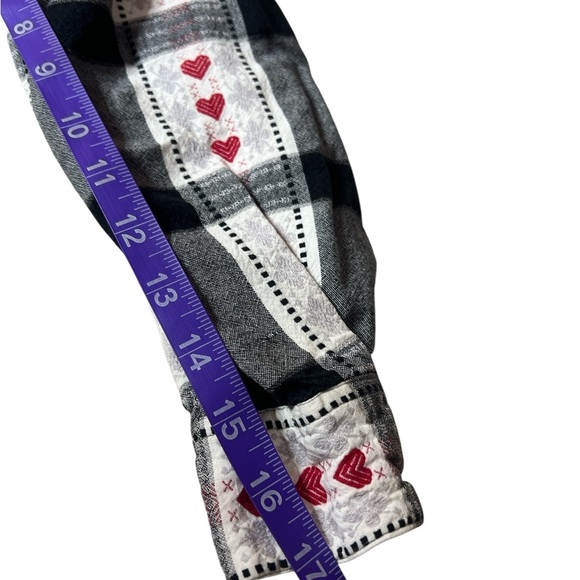 Vintage 90s Krazy Kat Heart Print Plaid Cottagecore Button Down Shirt Size M - Picture 7 of 8